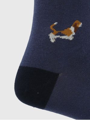 Calcetin Algodón Hombre C Cuff Basset Azul Hush Puppies