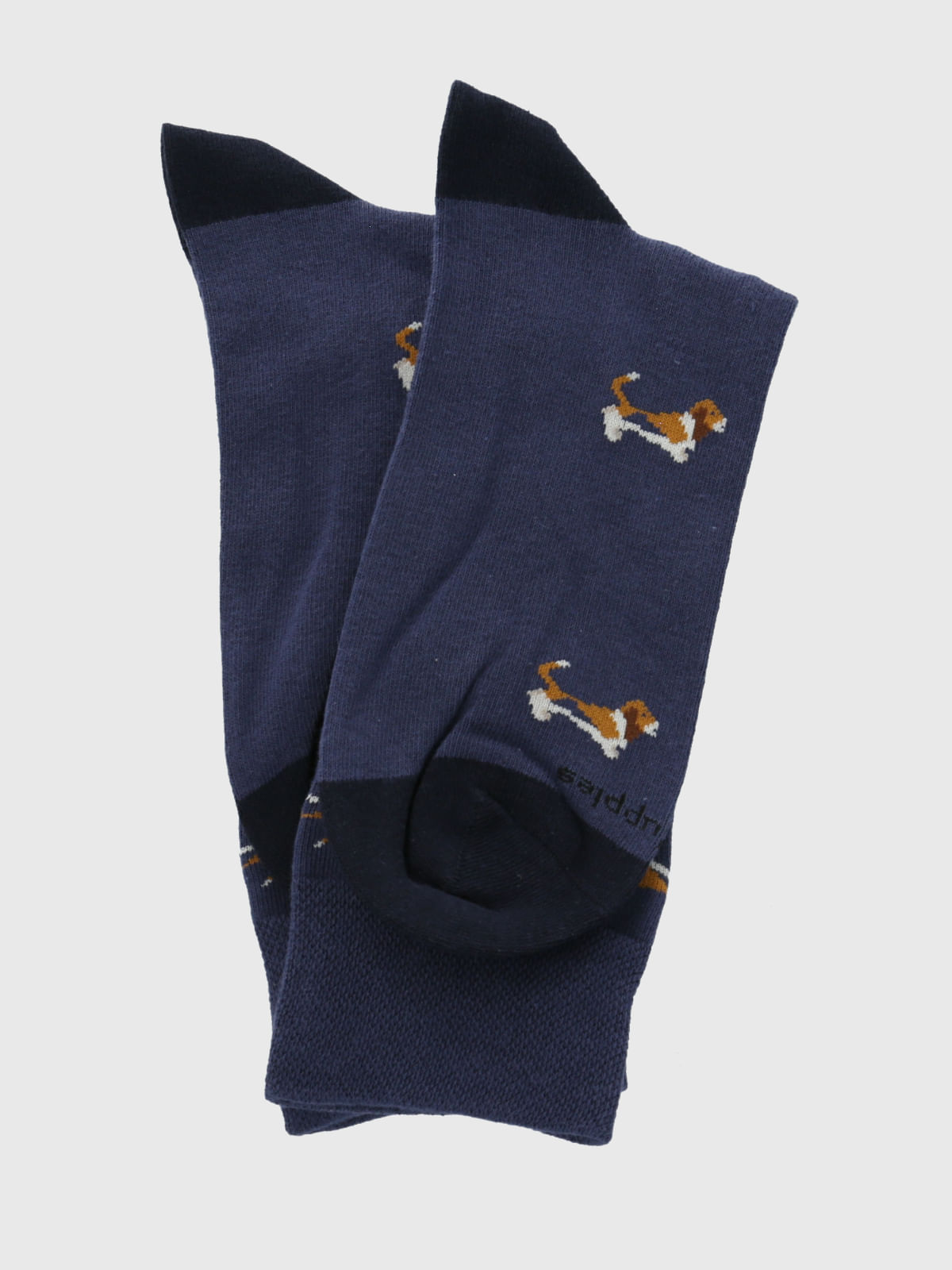 Calcetin Algodón Hombre C Cuff Basset Azul Hush Puppies