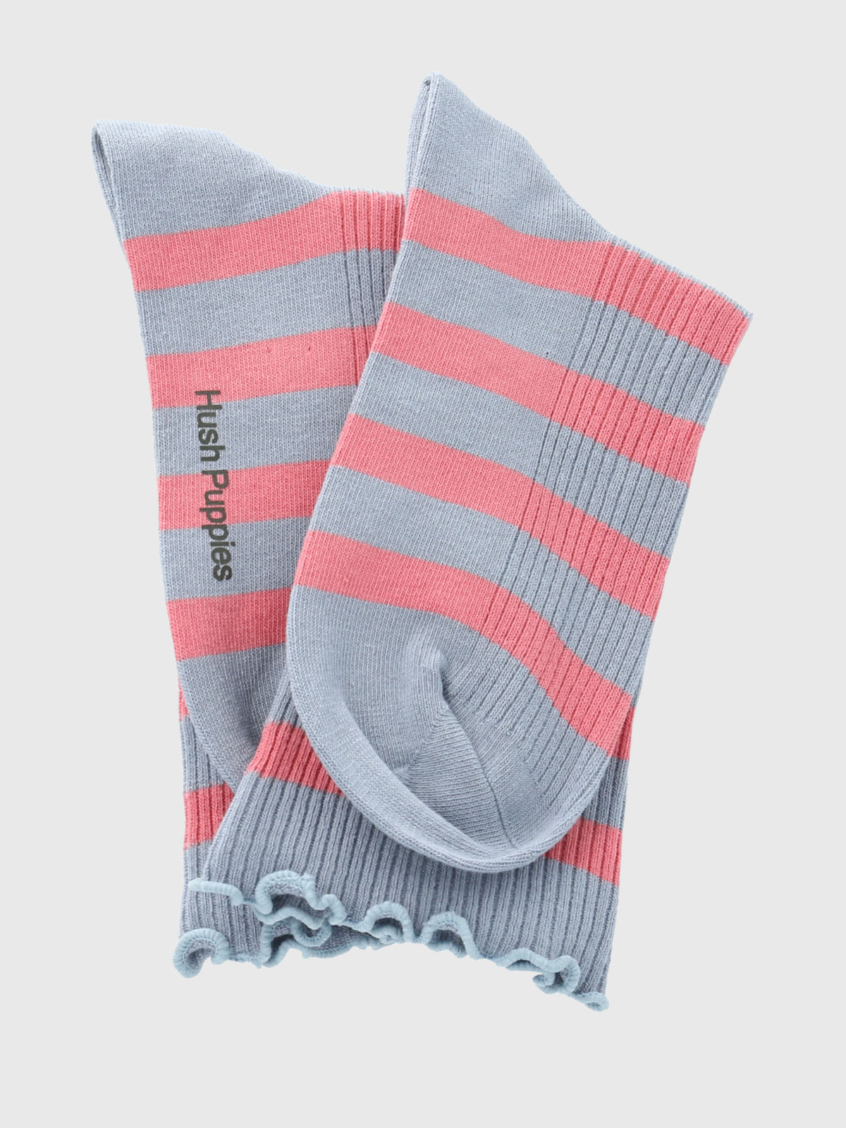 Calcetin Algodón Mujer C Stripes Gris Hush Puppies