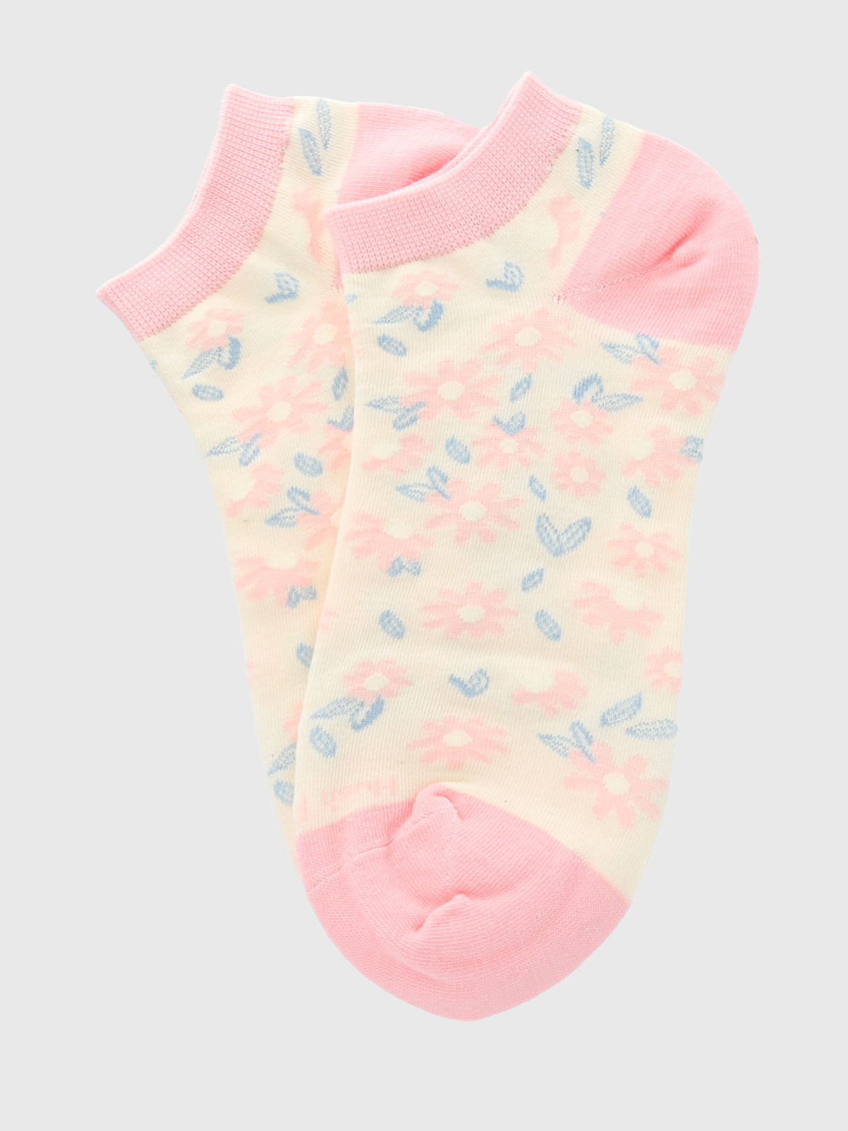 Calcetin Algodón Mujer Ped Flowers Rosado Hush Puppies
