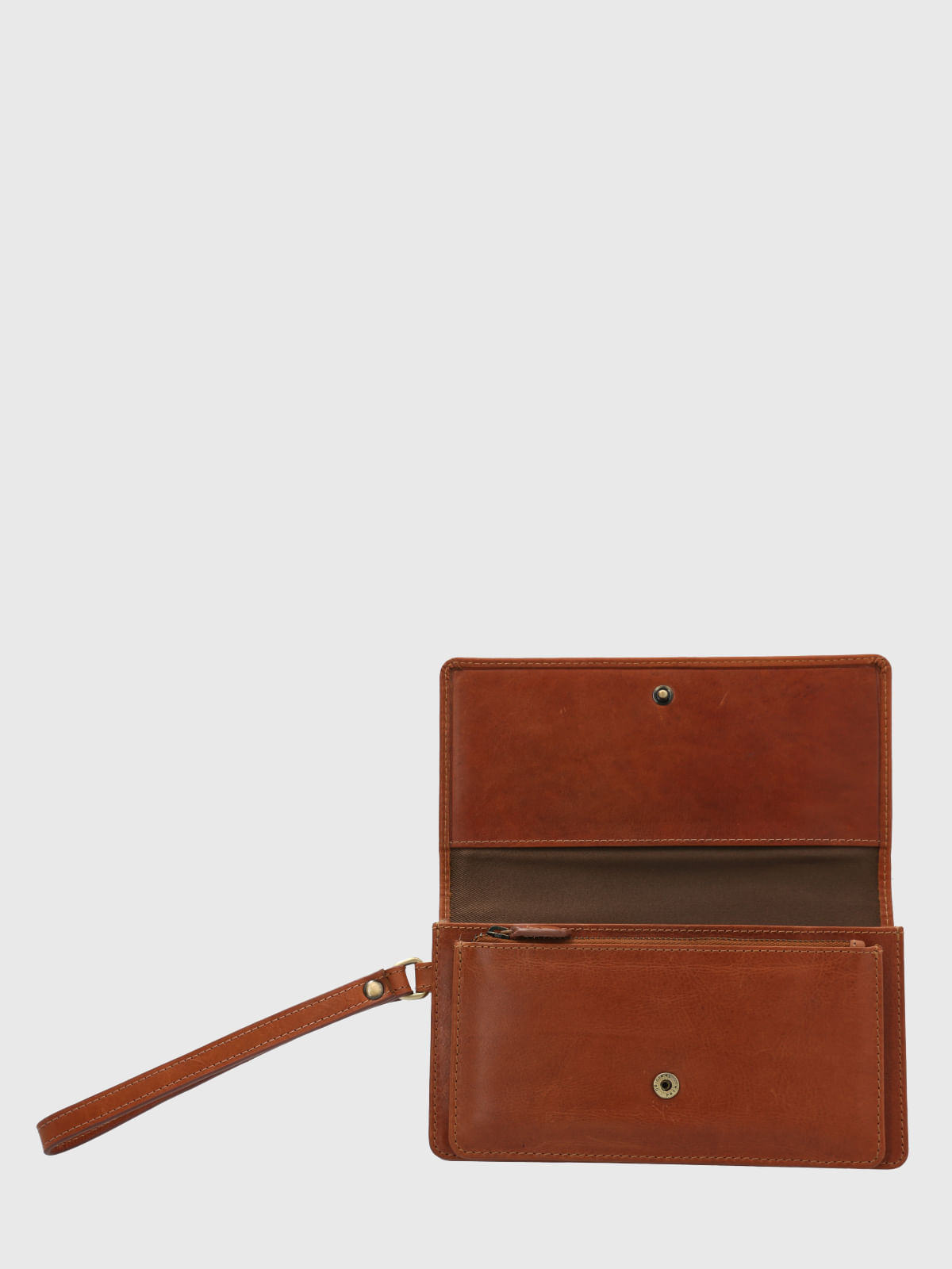 Billetera Cuero Mujer Om Rother Clutch Café Hush Puppies