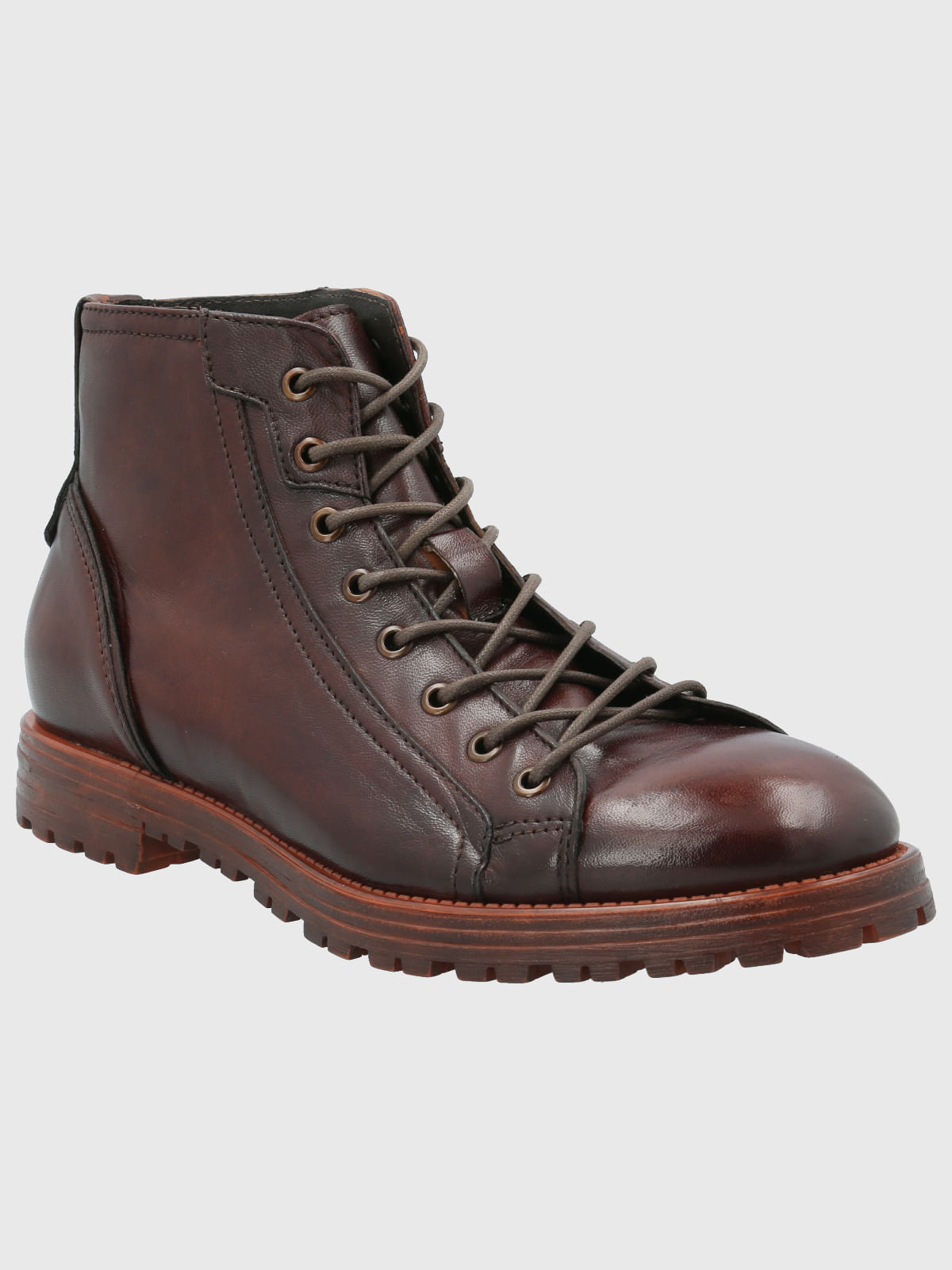 Botin Cuero Italiano Corso Burdeo