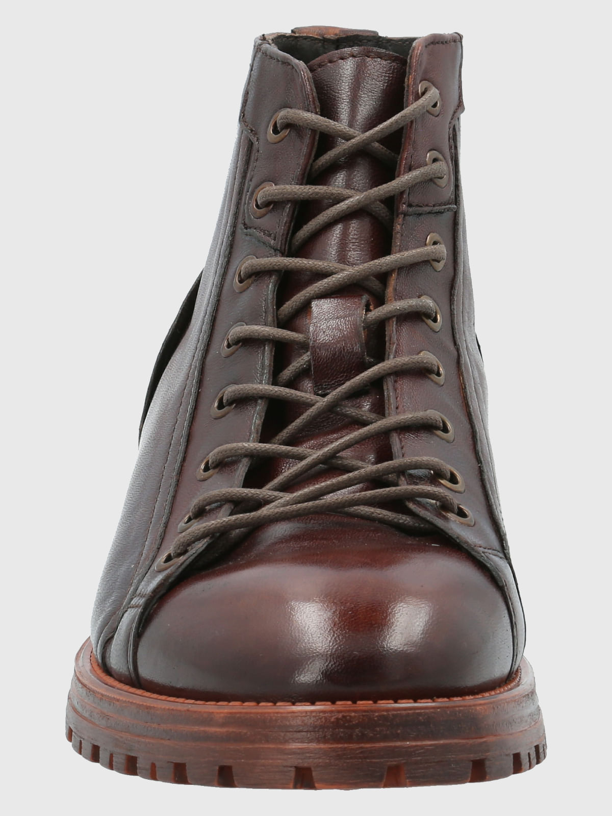 Botin Cuero Italiano Corso Burdeo