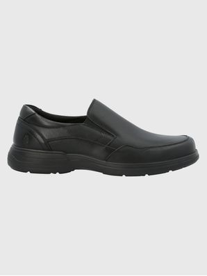 Slip On Cuero Hombre Alm Negro Hush Puppies