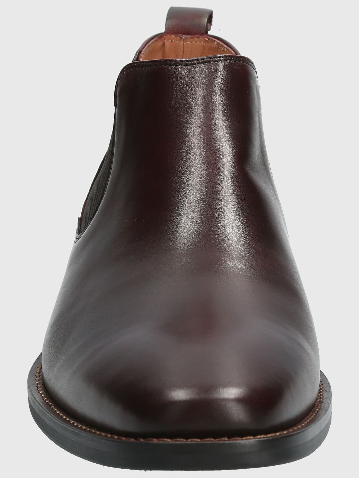 Botin Vestir Cuero Twist Burdeo