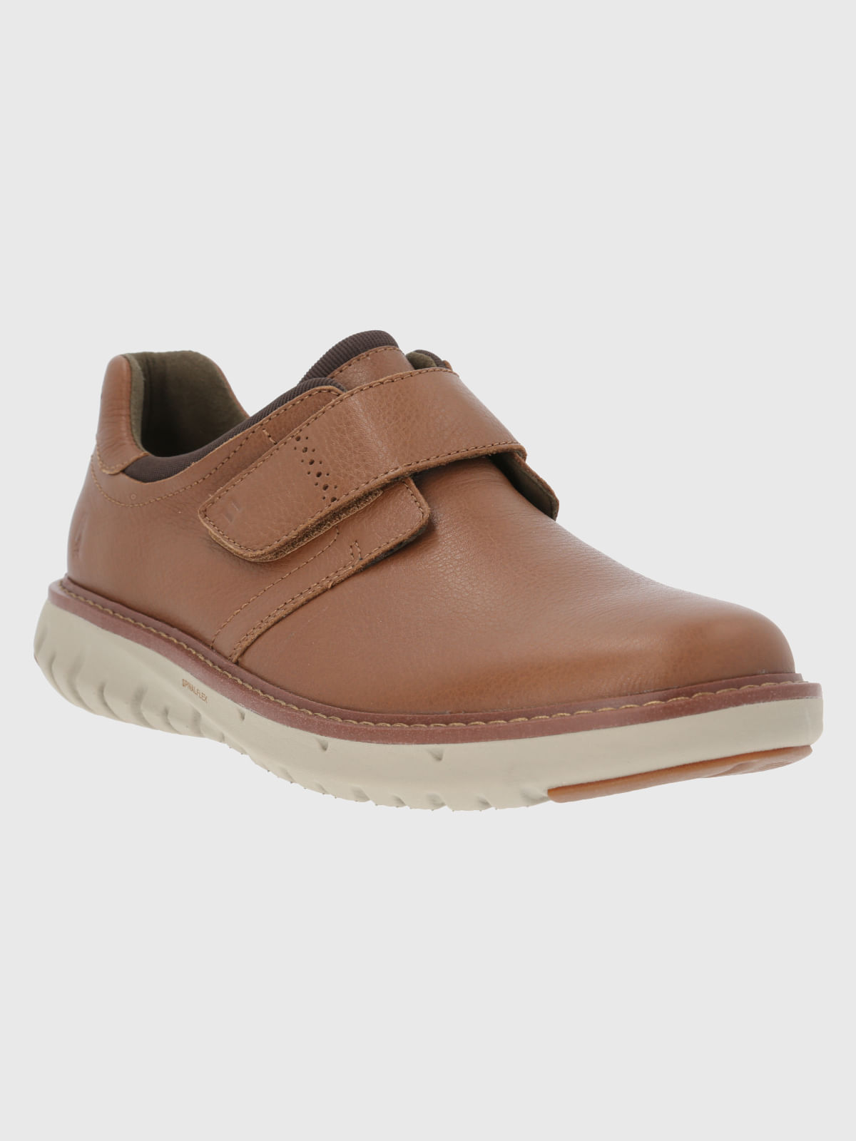 Zapato Cuero Hombre Smart Velcro Café Claro