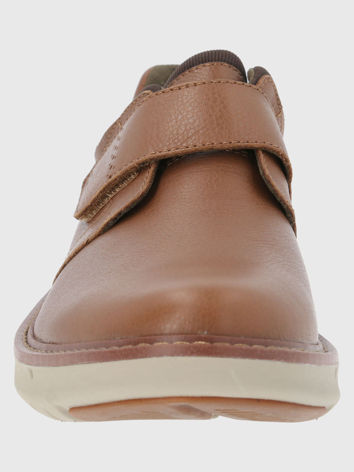 Zapato Cuero Hombre Smart Velcro Café Claro