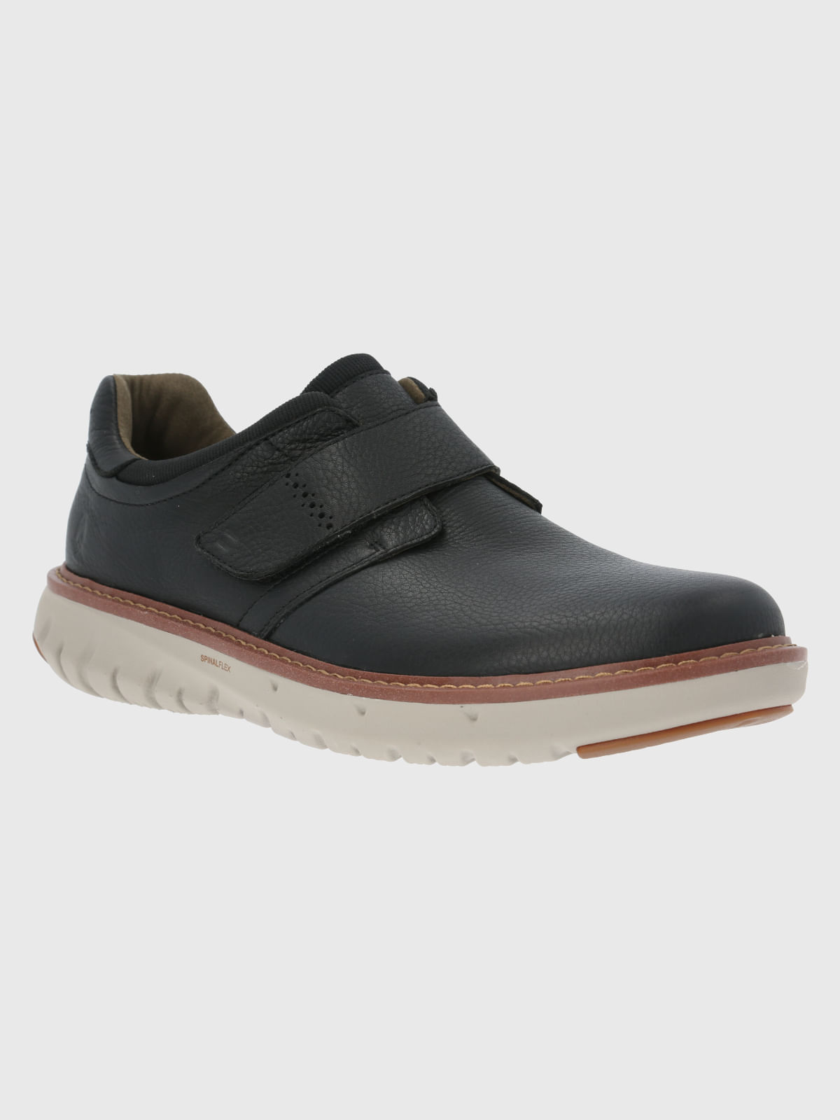 Zapato Cuero Hombre Smart Velcro Negro