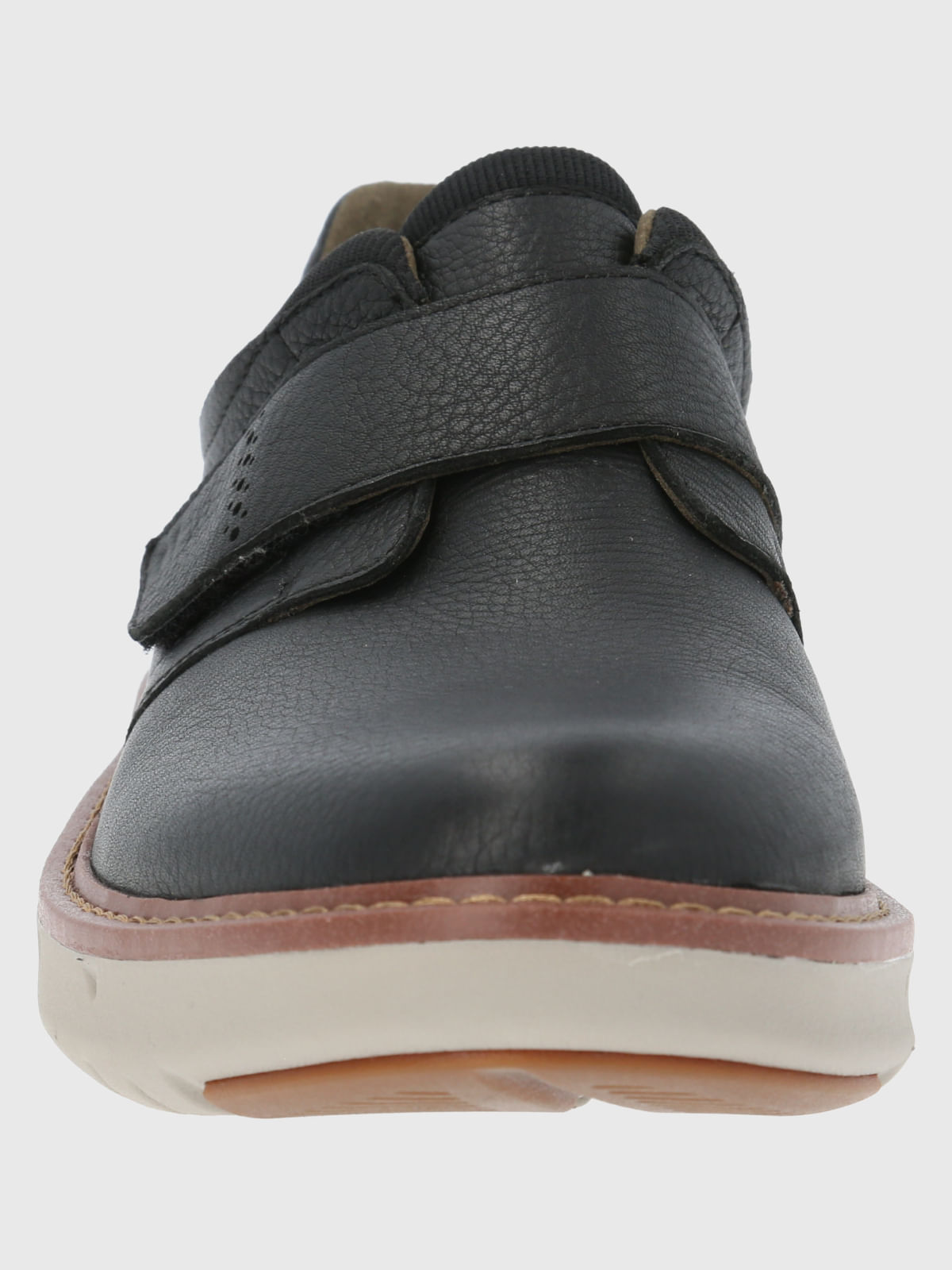 Zapato Cuero Hombre Smart Velcro Negro