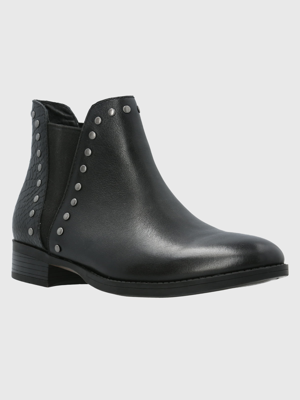 Botin Cuero Alva Negro