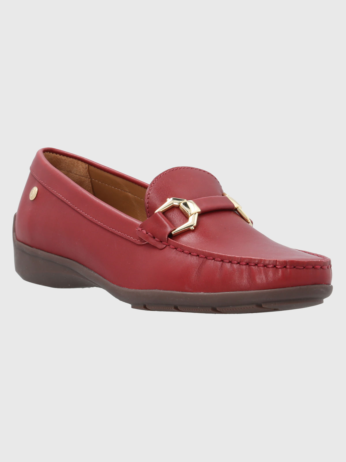 Mocasin Cuero Natalia Rojo
