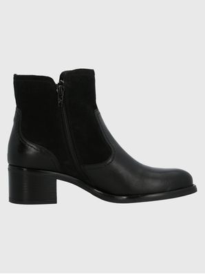 Botin Cuero Mujer Ellee Negro Hush Puppies