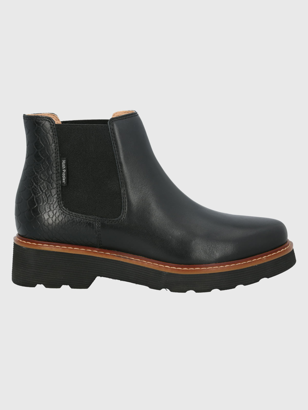 Botin Cuero Bonnie Negro Hush Puppies