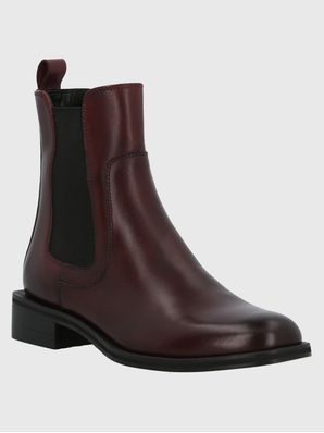 Botin Cuero Mujer Rivor Burdeo Hush Puppies