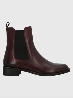 Botin Cuero Mujer Rivor Burdeo Hush Puppies