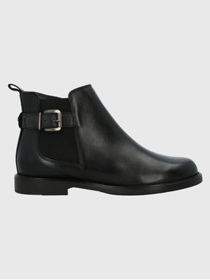 Botin Cuero Mujer Fey Negro Hush Puppies