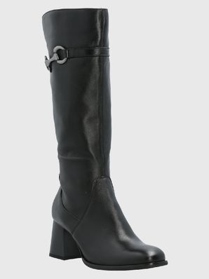 Bota Cuero Mujer Cladia Negra Hush Puppies