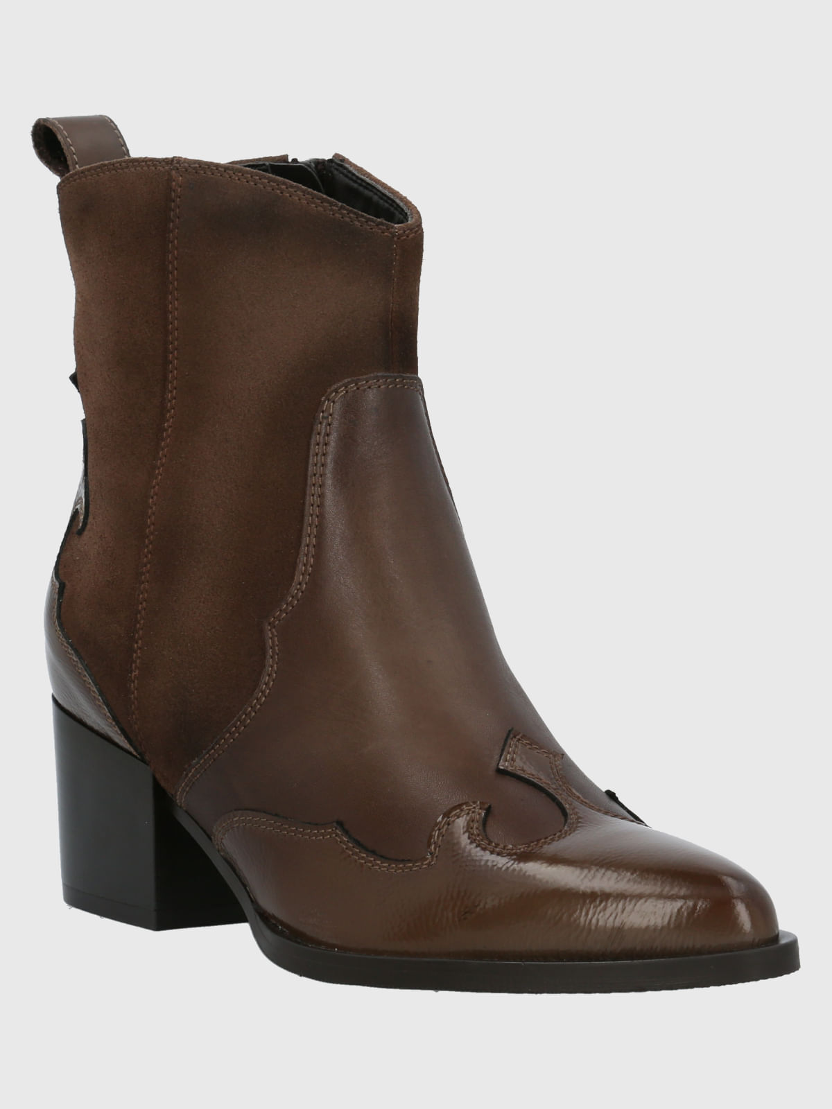 Botin Italiano Cuero Cassaandra Café