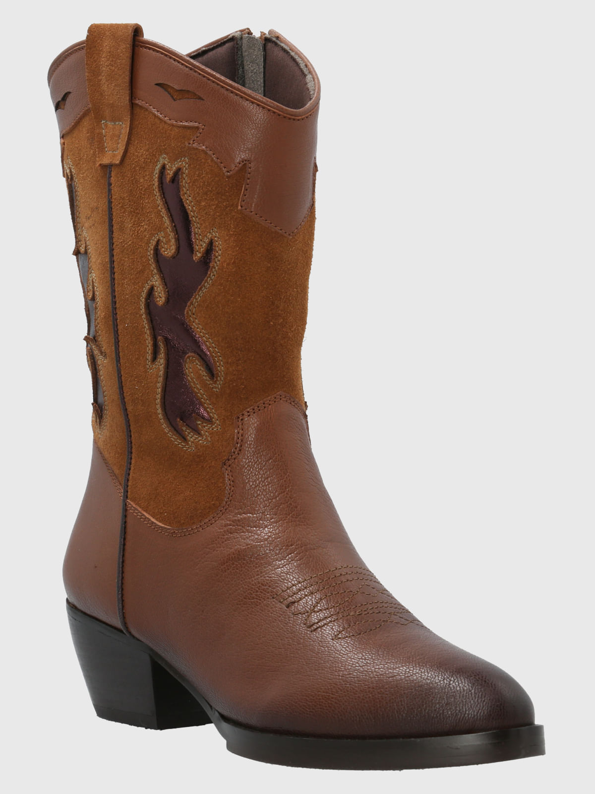Bota Vaquera Cuero Mary Café