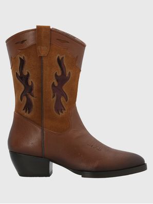 Bota Vaquera Cuero Mujer Mary Café Hush Puppies