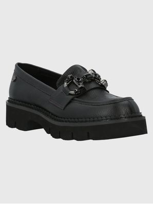 Mocasin Cuero Mujer Salone Negro Hush Puppies