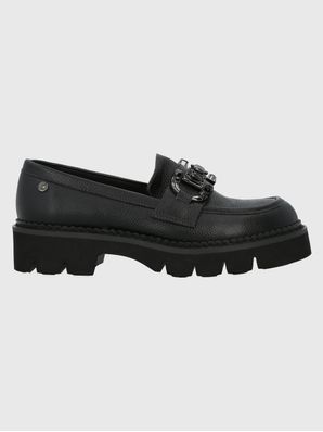 Mocasin Cuero Mujer Salone Negro Hush Puppies