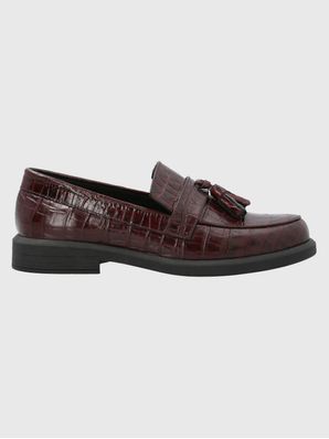 Mocasin Cuero Mujer Finn Burdeo Hush Puppies