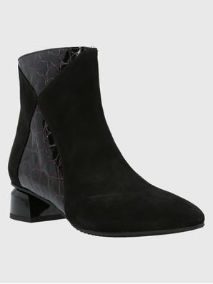 Botin Brunate Cuero Mujer Carmine Negro Hush Puppies