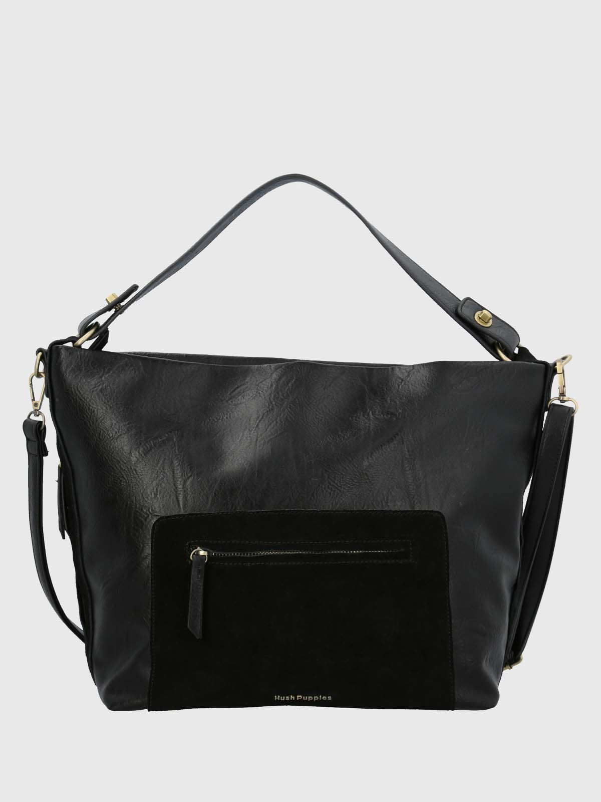 Cartera Ecocuero Mujer Laryn Hobo Negro Hush Puppies
