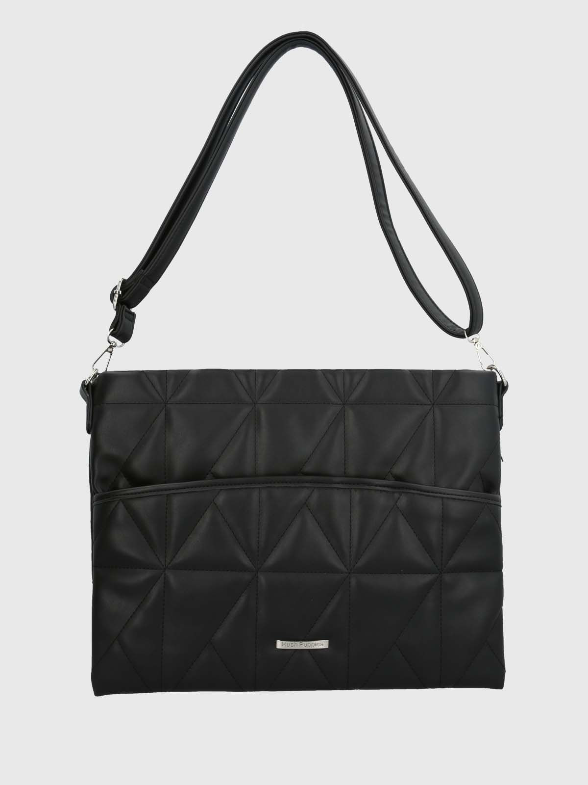 Bolso Notebook Ecocuero Mujer Quilt Case Negro Hush Puppies