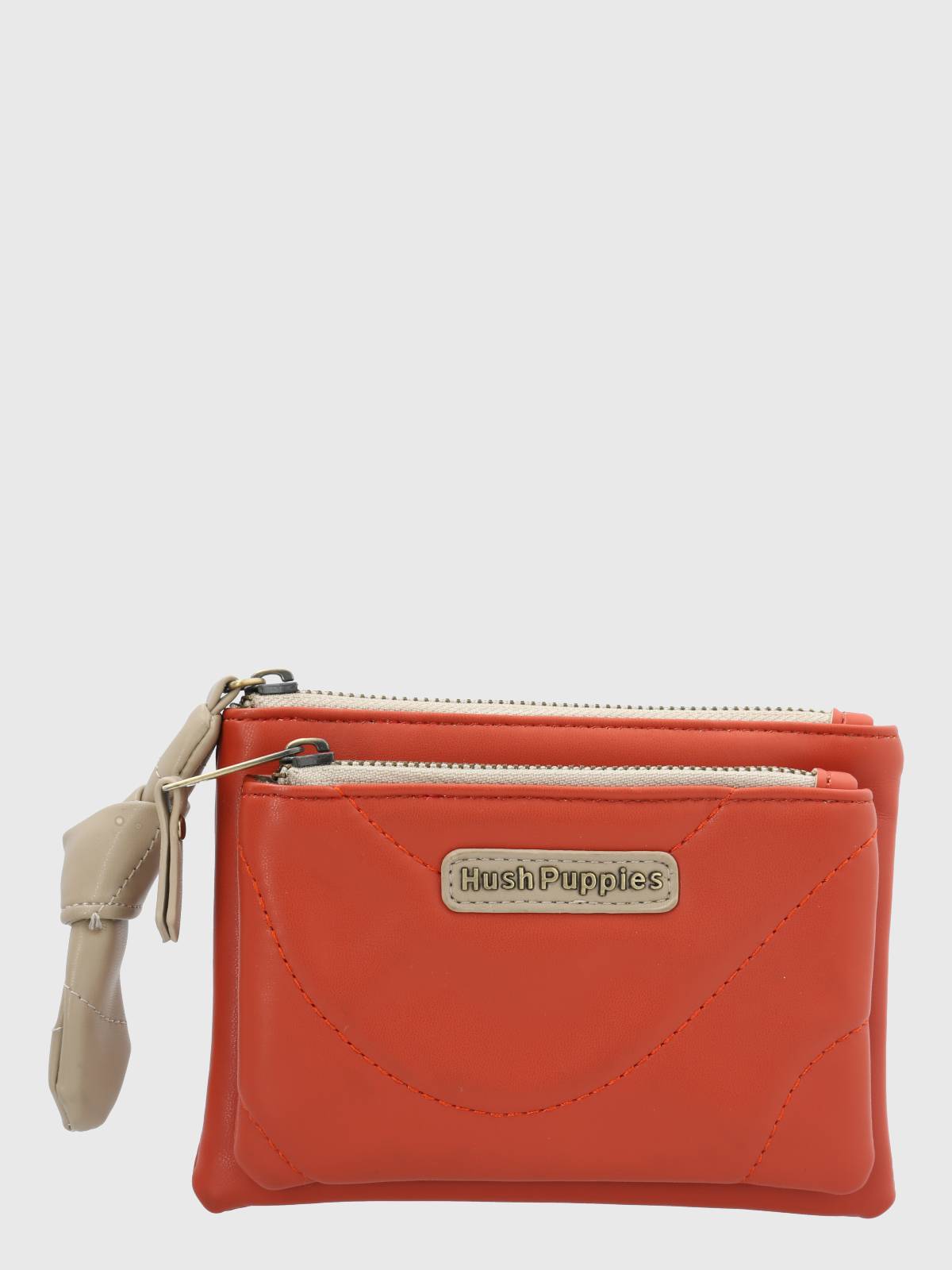 Billetera Ecocuero Mujer Quilt Zip Wallet Naranjo Hush Puppies