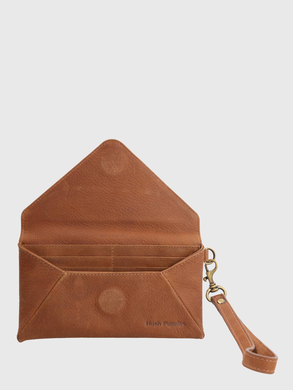Billetera Cuero Mujer Th Moss Clucth Café Hush Puppies