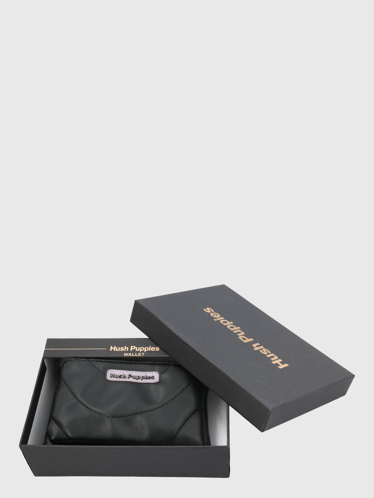 Billetera Ecocuero Mujer Quilt Zip Wallet Negro Hush Puppies
