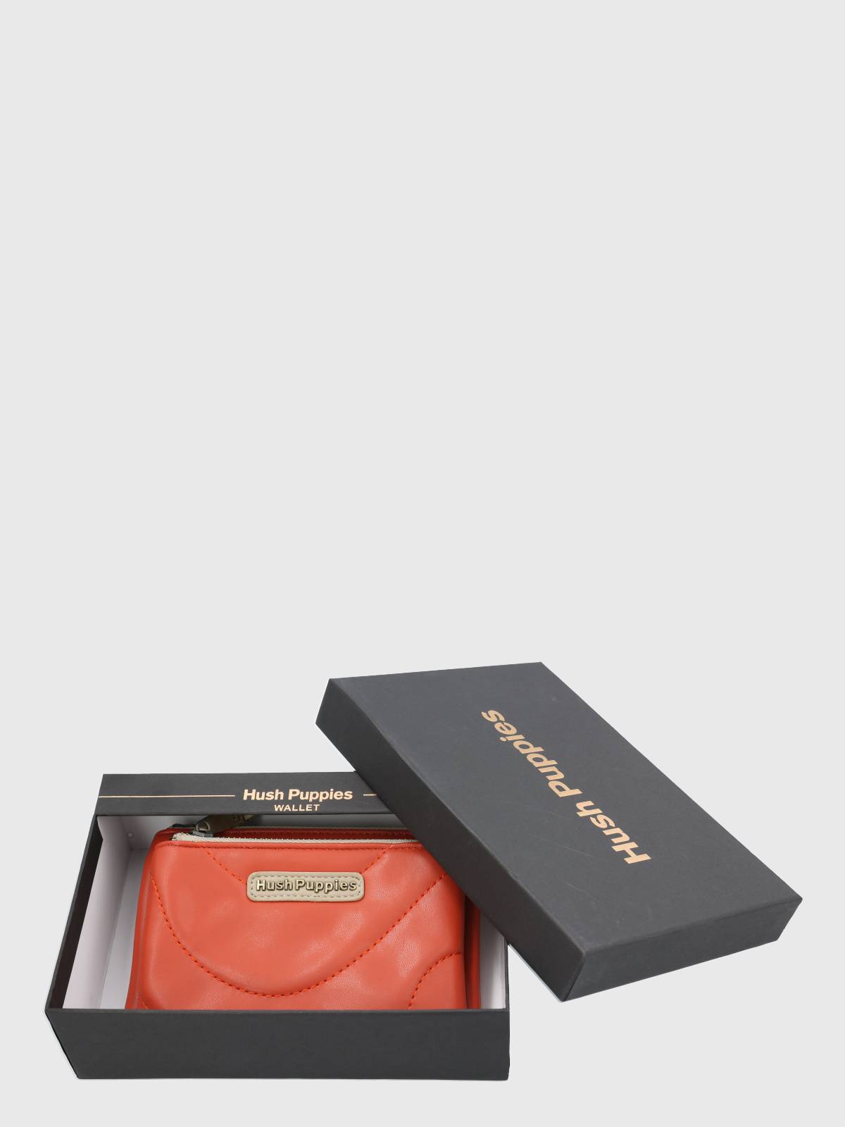 Billetera Ecocuero Mujer Quilt Zip Wallet Naranjo Hush Puppies