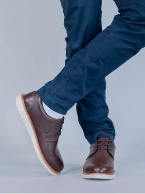 Zapato Cuero Hombre Jenson Oxford Café Oscuro