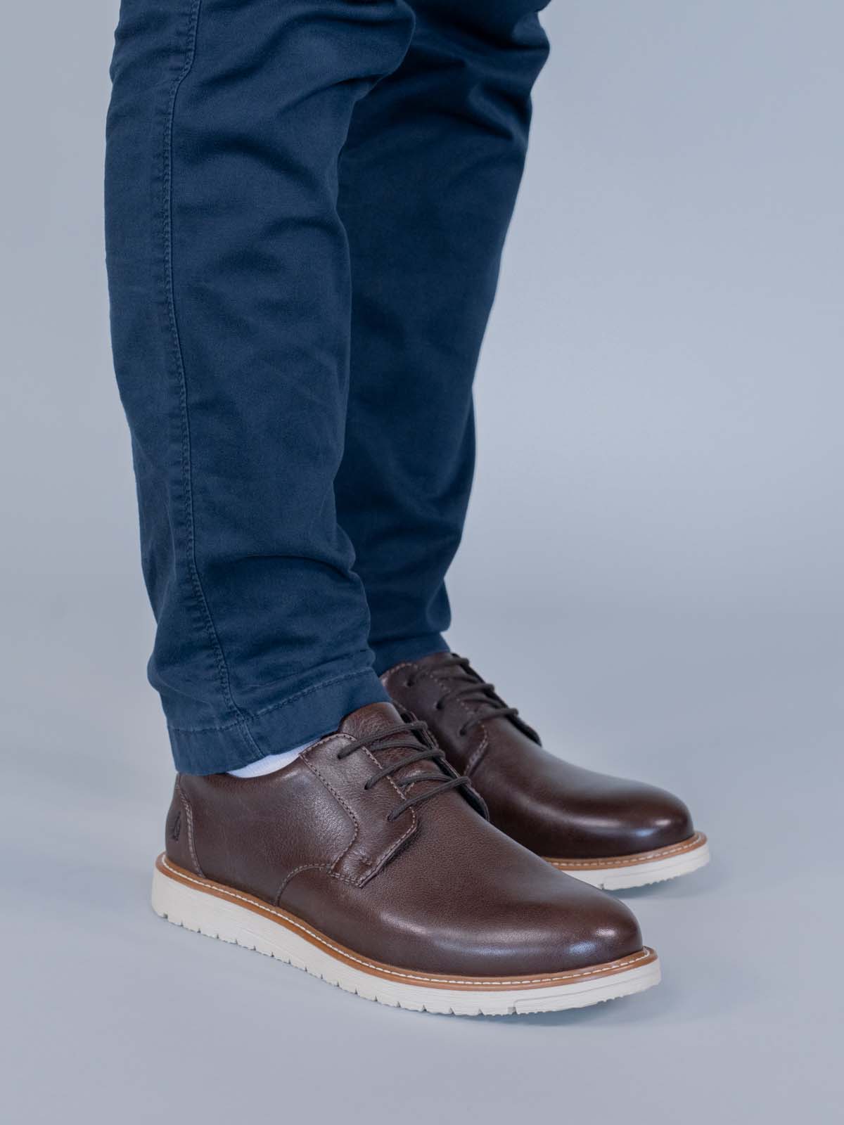Zapato Cuero Hombre Jenson Oxford Café Oscuro