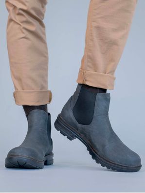 Botin Cuero Hombre Indro Gris Hush Puppies