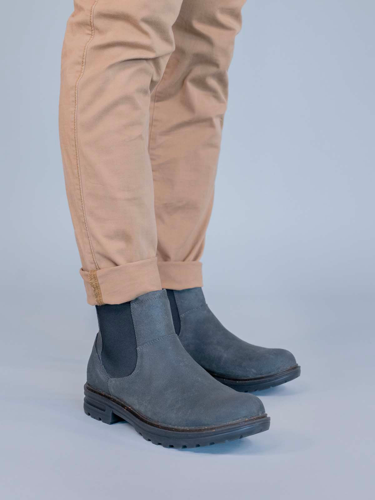 Botin Cuero Indro Gris Hush Puppies