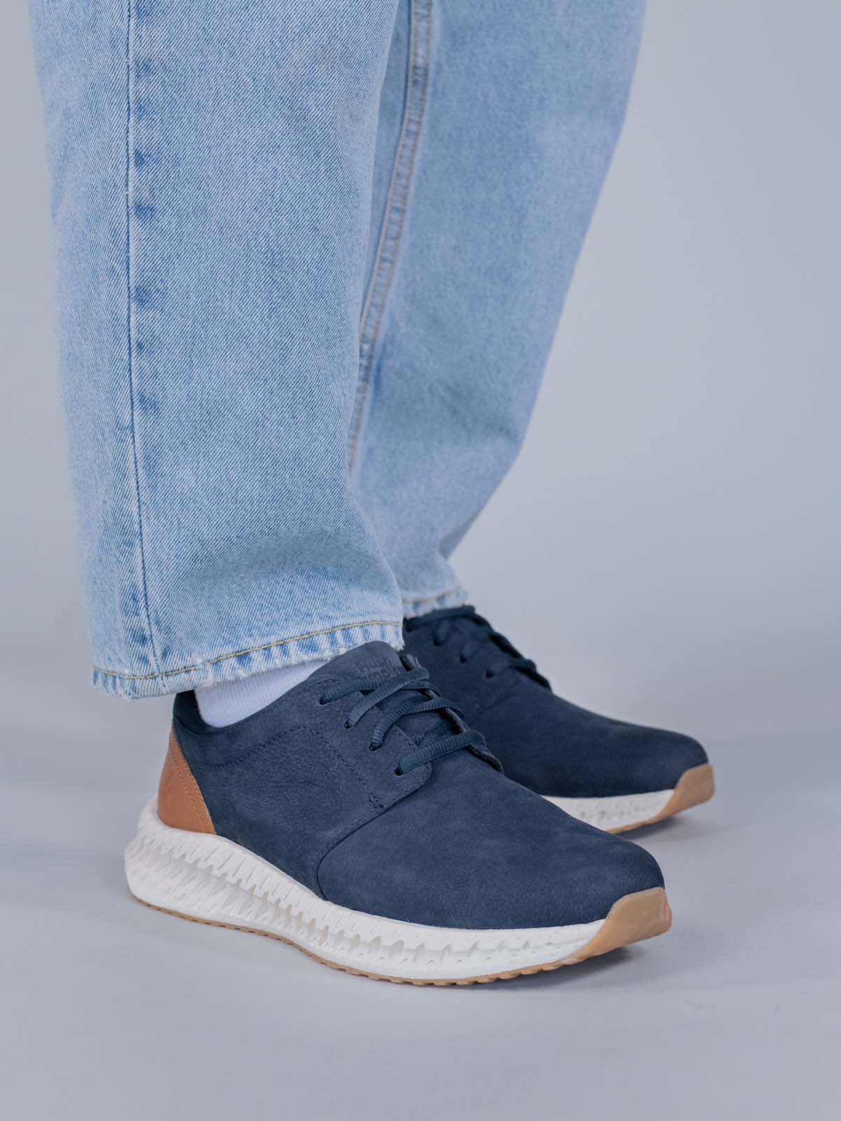 Zapatilla Cuero Spinal Discover Azul Hush Puppies