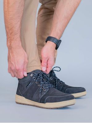 Botin Cuero Hombre Fiord Gris Oscuro Hush Puppies