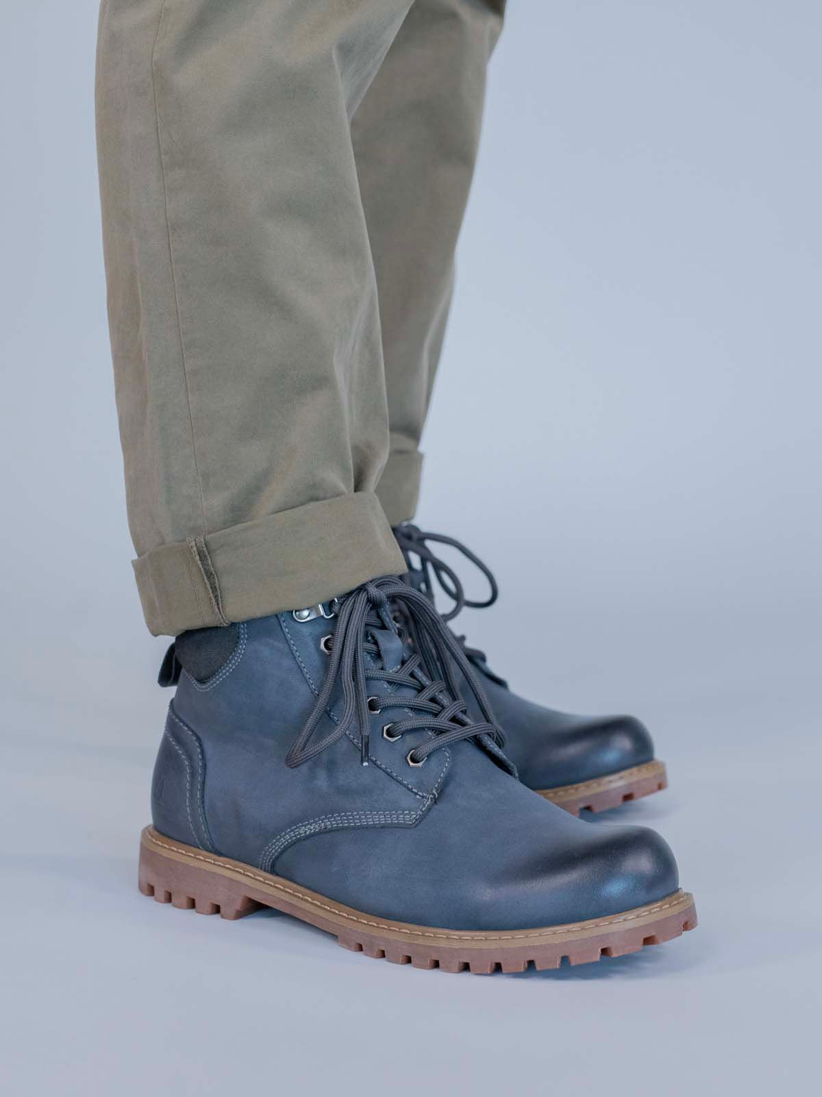 Botin Cuero Maxwell Azul Hush Puppies