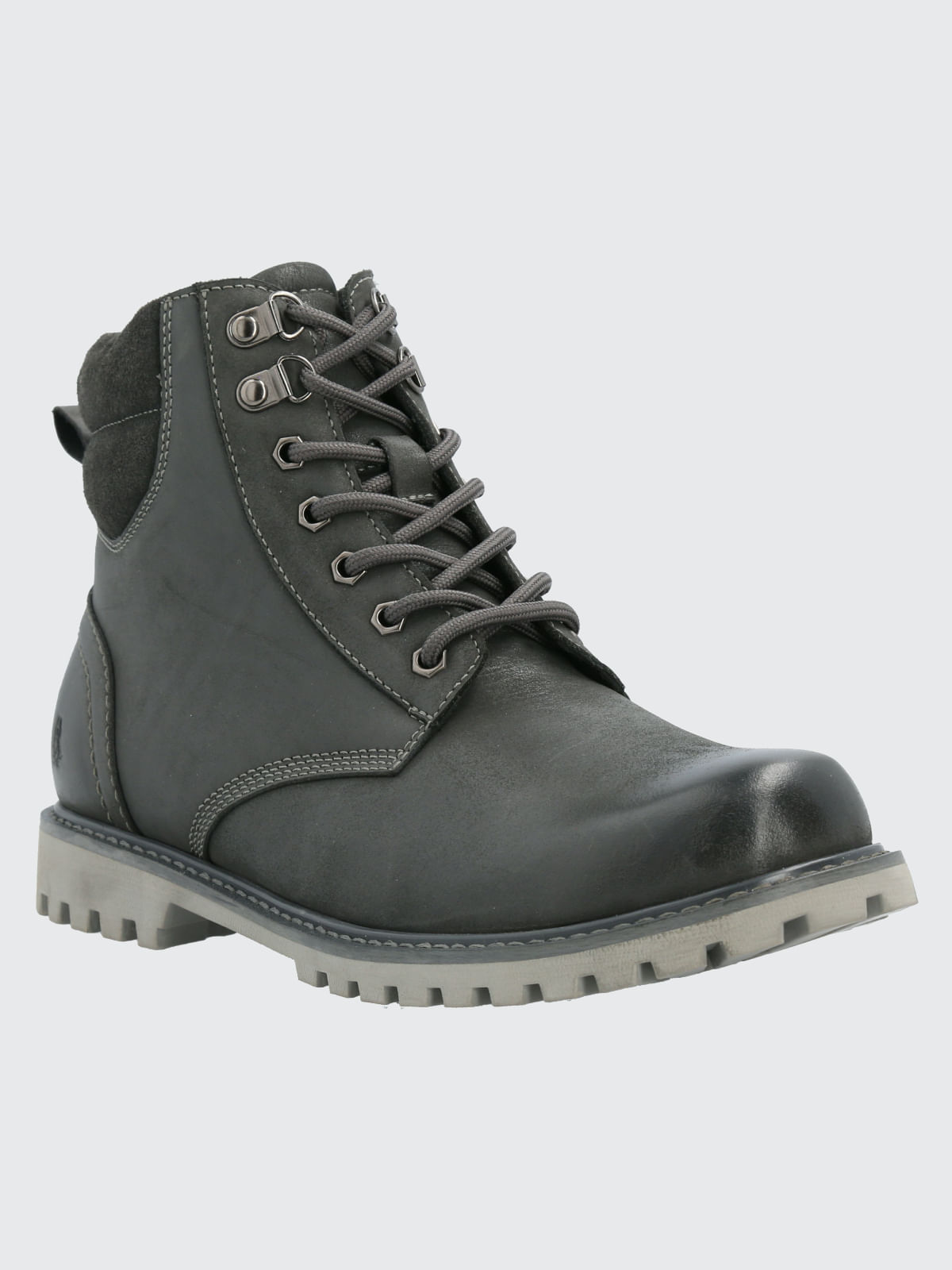 Botin Cuero Maxwell Gris Hush Puppies