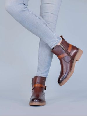 Botin Cuero Mujer Galla Café Hush Puppies