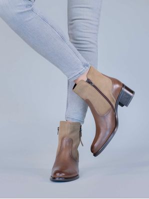 Botin Cuero Mujer Ellee Café Hush Puppies