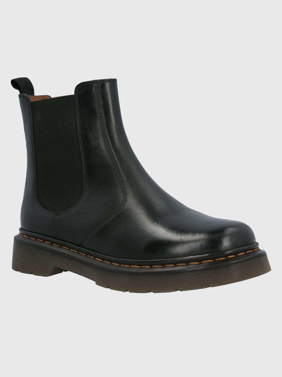 Botin Cuero Mart Negro Hush Puppies