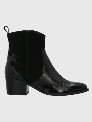 Botin Cuero Italiano Mujer Cassaandra Negro Hush Puppies
