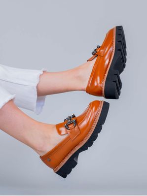 Mocasin Cuero Mujer Salone Café Hush Puppies