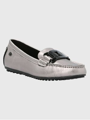 Mocasin Cuero Mujer Simona Metalizado Hush Puppies