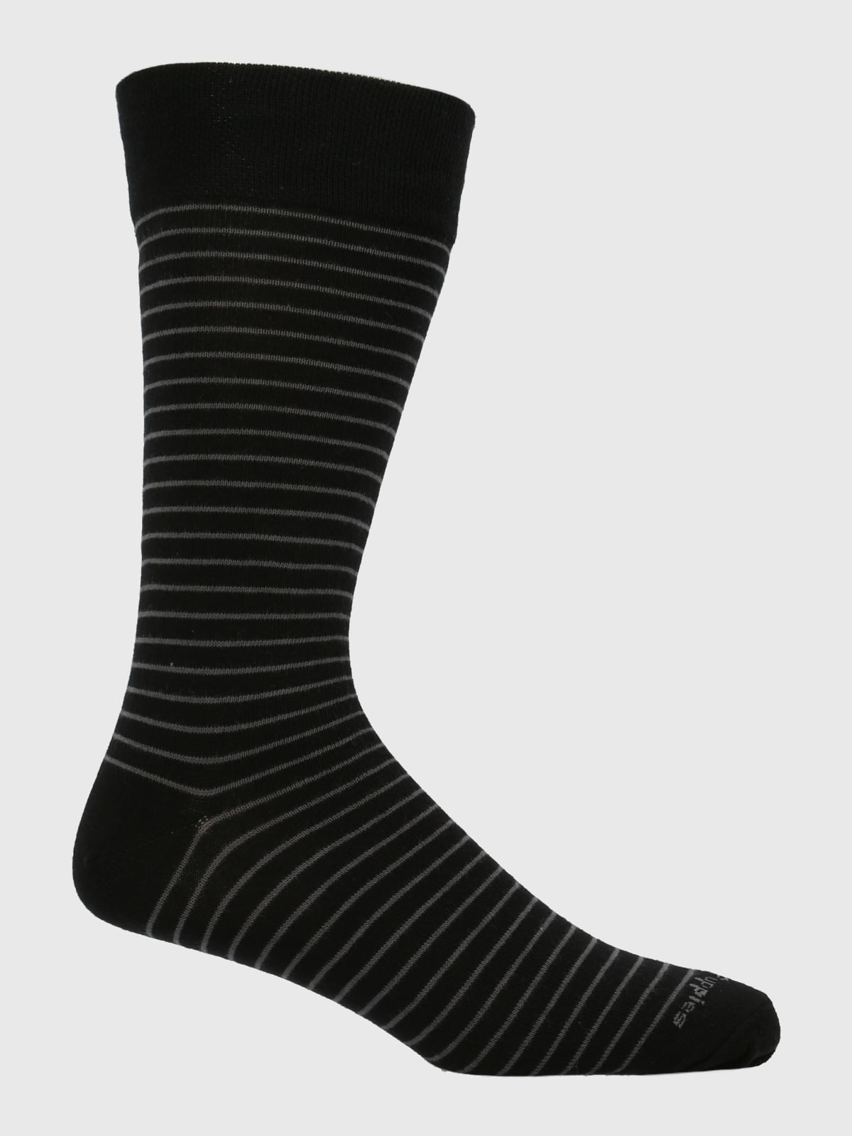 Calcetin Algodón Hombre C Cuff Lines Negro Hush Puppies