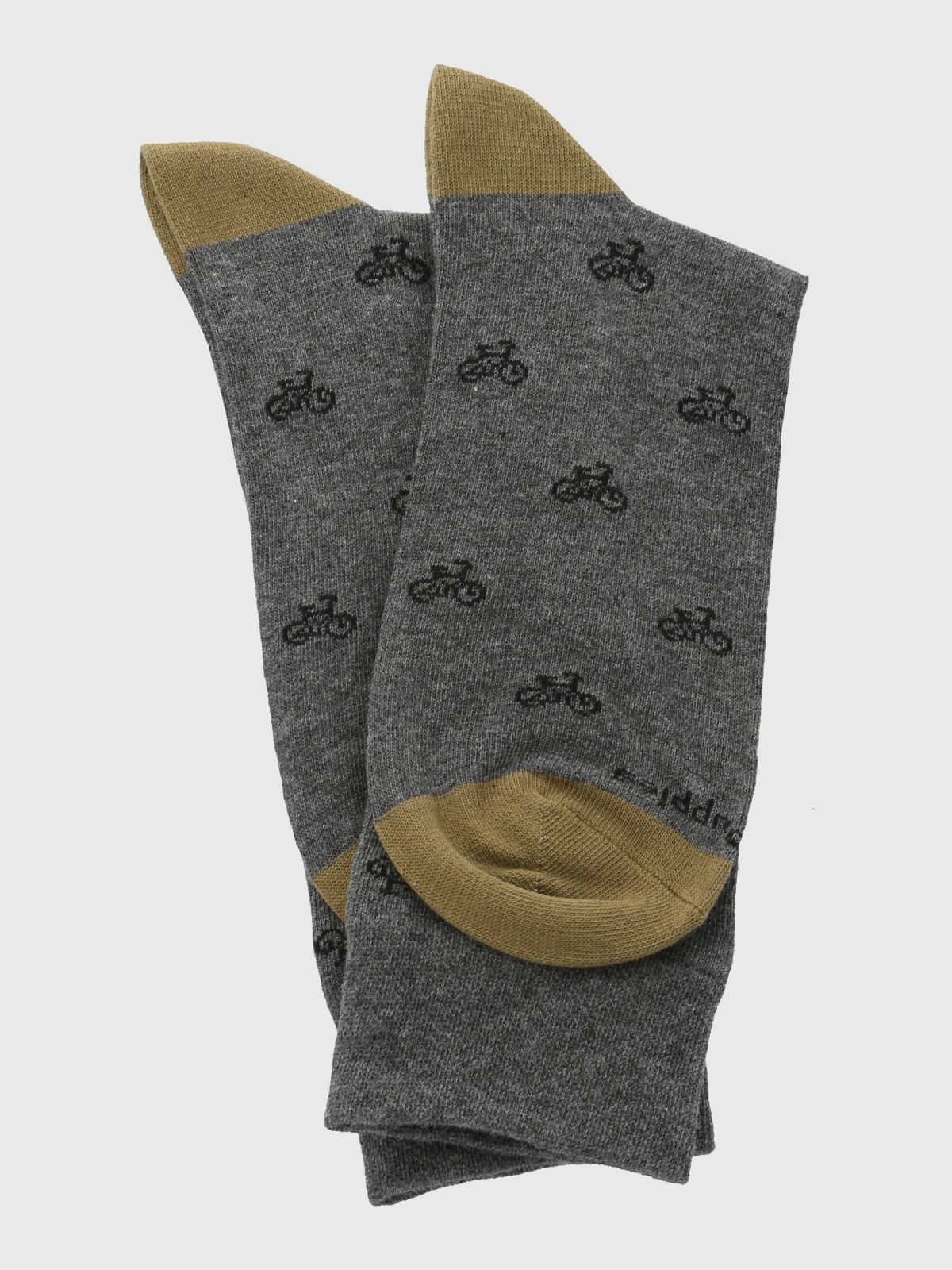 Calcetin Algodón Hombre C Cuff Bikes Gris Hush Puppies